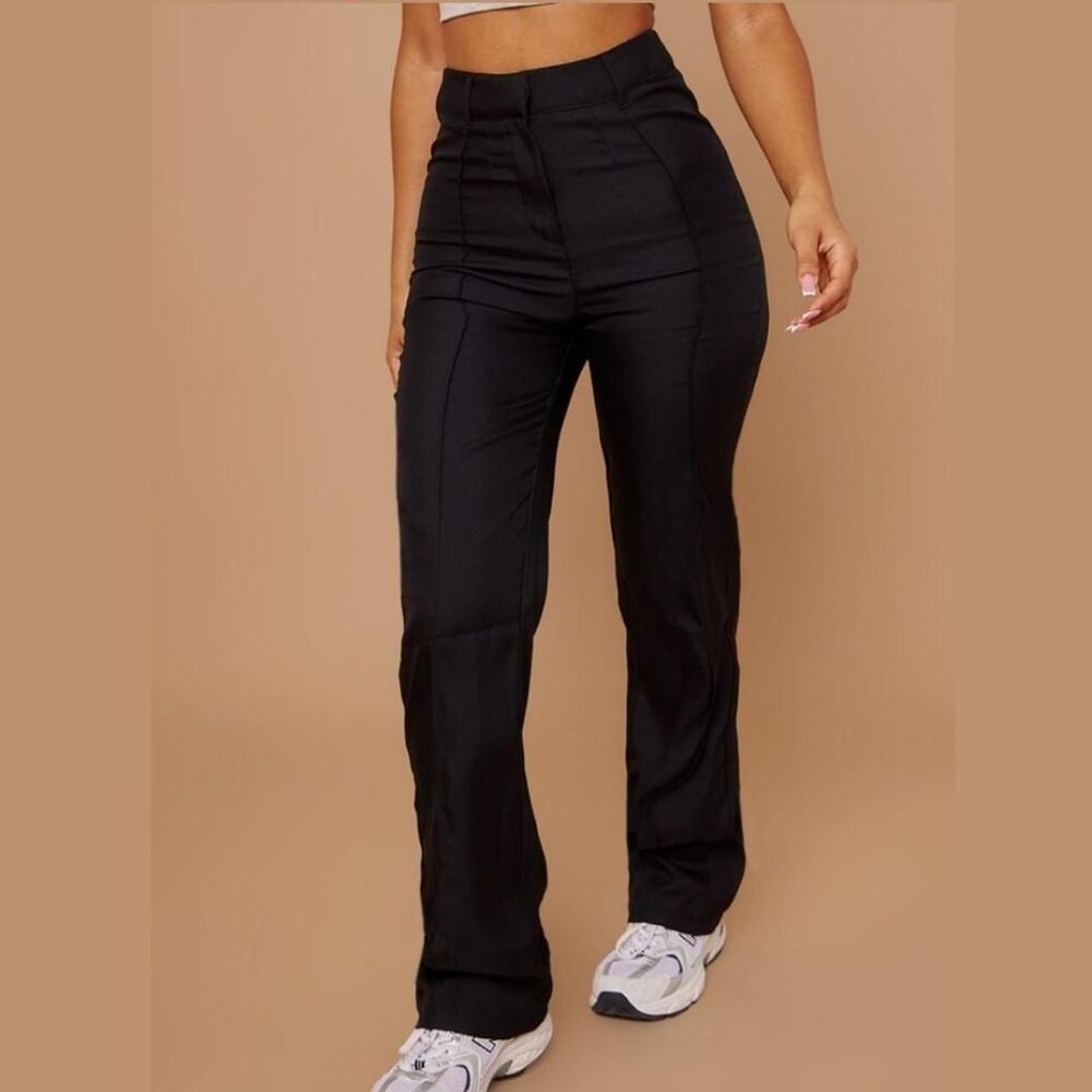 NWT Prettylittlething Women's Black Trousers 4P
